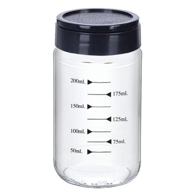 Borcan din Sticla Gradat pana la 200ml cu Capac Plastic cu Filet S264 CNN51734