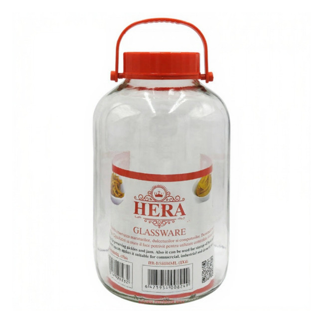 Borcan sticla cu capac si maner 8L Hera HR-BS8000ML DNC64013