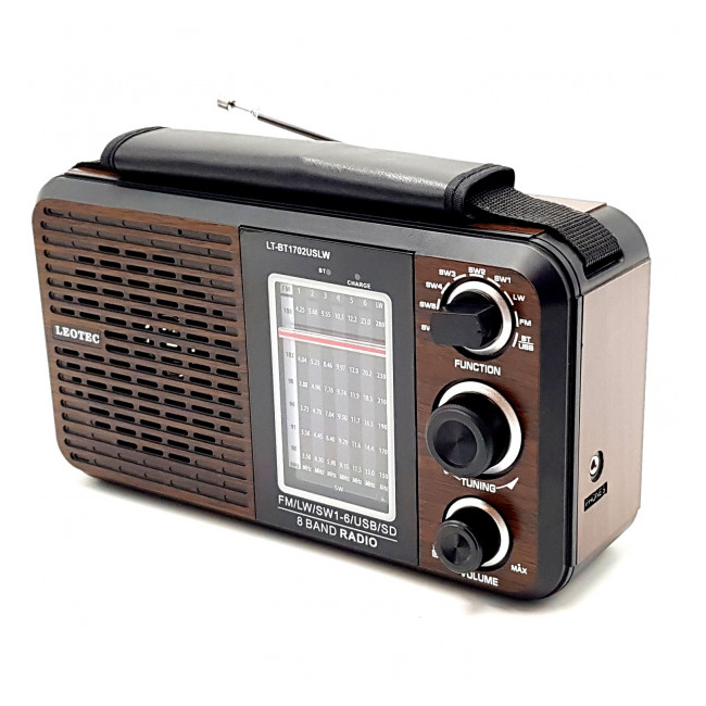 Boxa Portabila Bluetooth USB Radio Retro 8 Benzi Leotec LTBT1702USLW