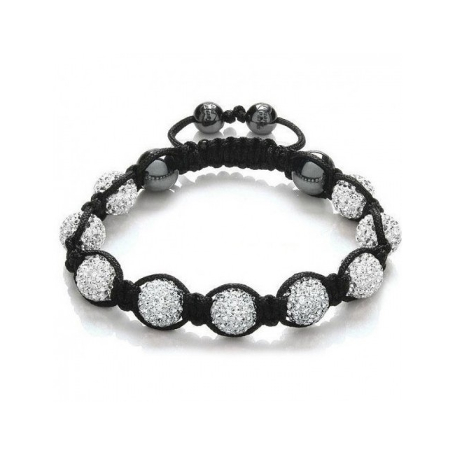 Bratara Shamballa cu Cristale Albe