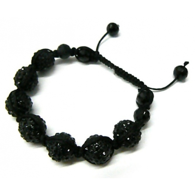 Bratara Shamballa cu Cristale Negre