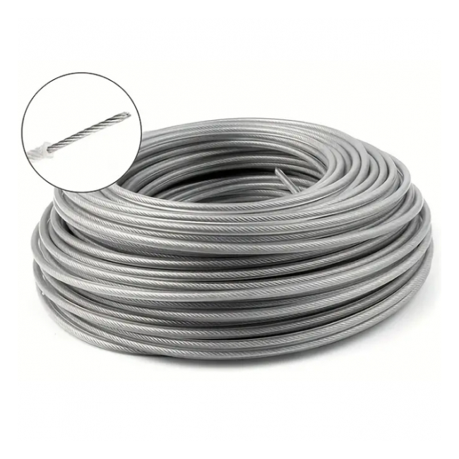 Cablu de Tractiune Otel Zincat PLASTIFIAT 3mm Rola 100m MNR1927