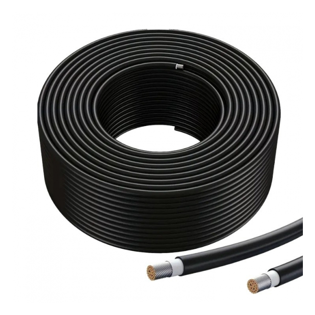 Rola 100m Cablu Solar 6mm Negru PV1-F din Cupru Placat cu Staniu 0B001 XXM