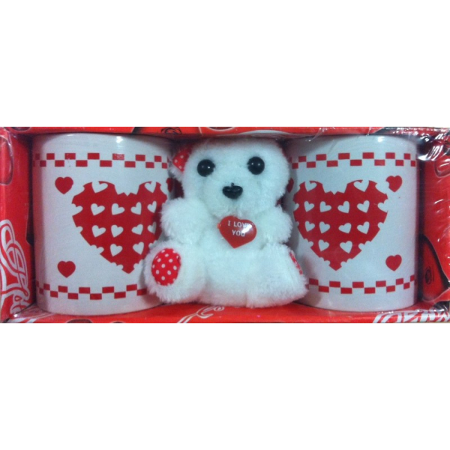 Cadou Valentine's Day set doua Cani si Ursulet de Plus M158