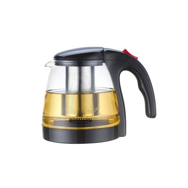 Cana Infuzor Sticla Ceai si Cafea Sita Inox 1.3l Bohmann BH9673