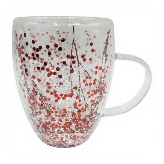 Cana Sticla Doblo cu Pereti Dubli 350ml Motive Craciun DIV.Modele DNC65752