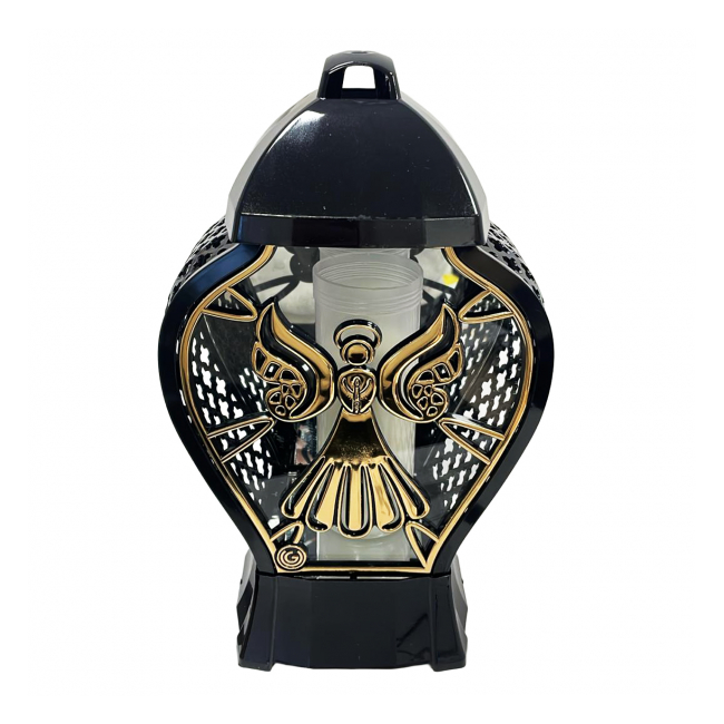 Candela funerara din sticla acoperita cu plastic 32x20x11cm Vazon Azur R5 CNN52982