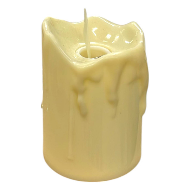 Candela lumanare plastic ALB ceara scursa LED care palpaie 5x7cm 6147-1 CCN40835