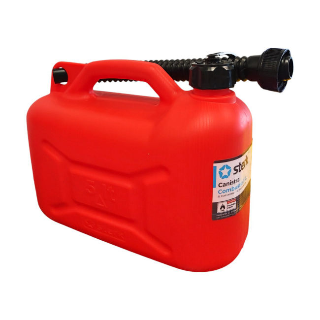 Canistra din plastic pentru combustibil rosie 5L Sterk CNN46498