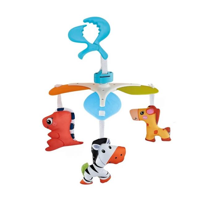 Carusel mobil cu 3 figurine pentru patut sau carucior Albastru 6318 CWT