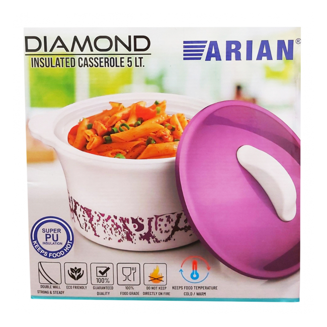 Caserola Termica cu Capac Int.Inox Diamond Arian 5.5l DNC63689