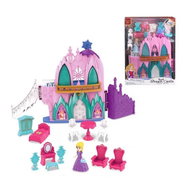 Castel de jucarie Dream Castle roz cu accesorii set de joaca cu printesa SG-29051 CWT