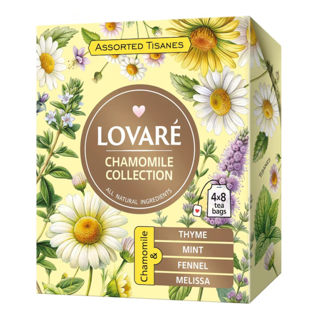 Ceai asortat Chamomile Collection Lovare set 32 pliculete 4 arome plante 41.6g MGR34927