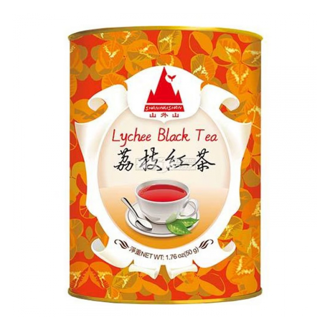 Ceai negru cu gust de Litchi 50g Shan Wai Shan la cutie cu capac SWS MLL