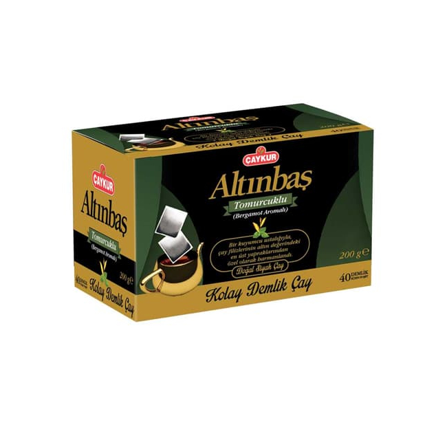 Ceai Negru Turcesc Caykur Altinbas Tomurcuklu Earl Grey 200g 40 plicuri MGR