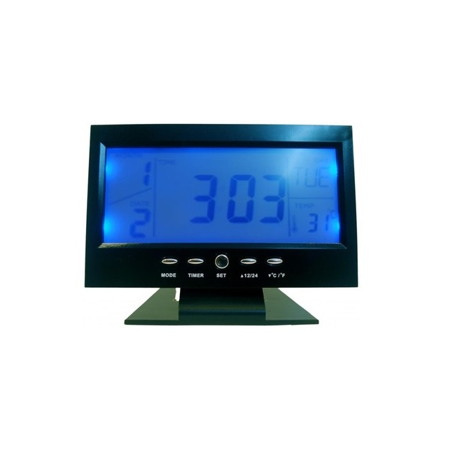 Ceas Desteptator Digital cu afisaj LCD, Data, Alarma, Termometru 8082