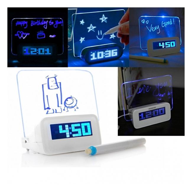 Ceas Digital Afisaj LCD cu mesaj personalizat Message Board Clock ZL20133