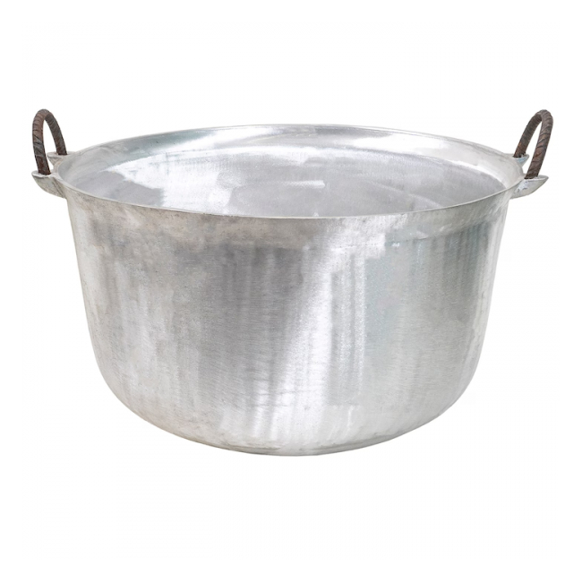 Ceaun tuci aluminiu alimentar 70L fund rotund cu manere EXT 10305 Zilan