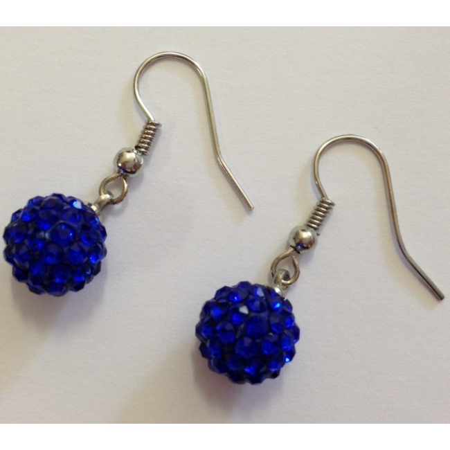 Cercei Shamballa cu Cristale Albastri