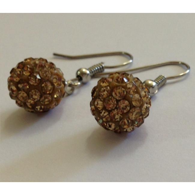 Cercei Shamballa cu Cristale Aurii