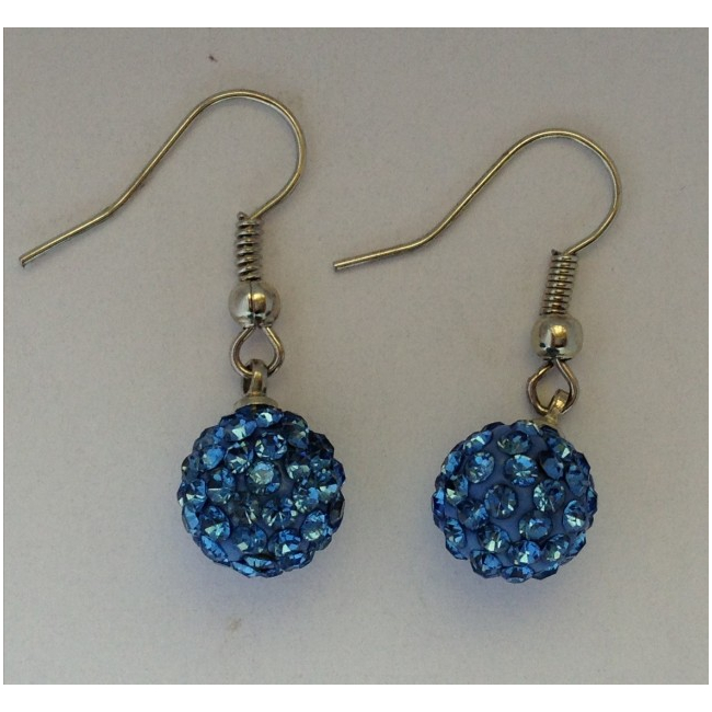 Cercei Shamballa cu Cristale Bleu