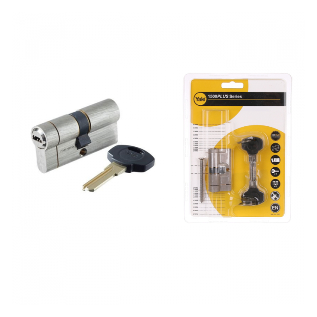 Cilindru amprenta 40×40 anti-rupere Yale 1500CAN 5chei satinat MNR7435
