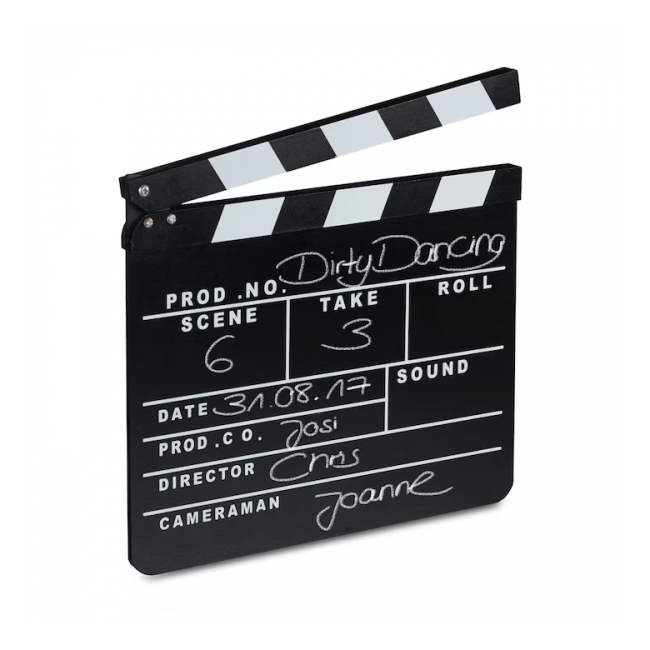 Clacheta decor actorie film placa regizor negru CWT