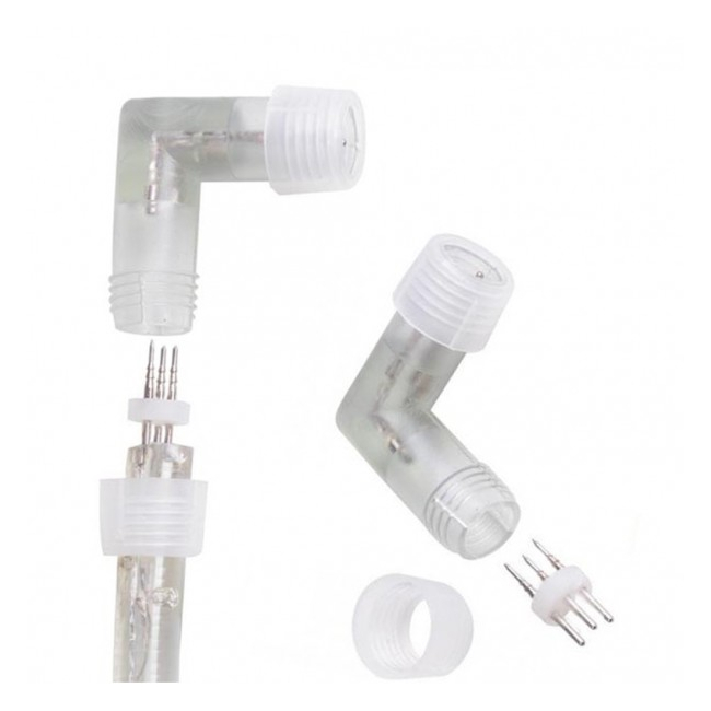 Conector tip L Pentru Furtun Luminos LED 3 Pini TO