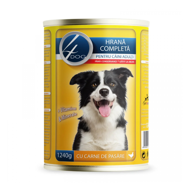 Conserva Hrana Umeda Fara Conservanti Caini Adulti 4Dog 1240g Pasare DNC38726
