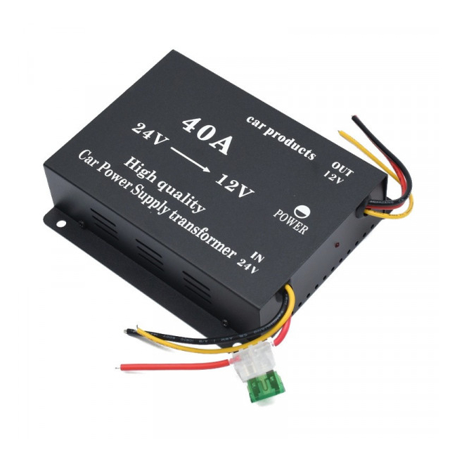 Convertor Auto de Tensiune 24V la 12V 40A DC-DC cu Ventilator DALBI 7F013 XXM