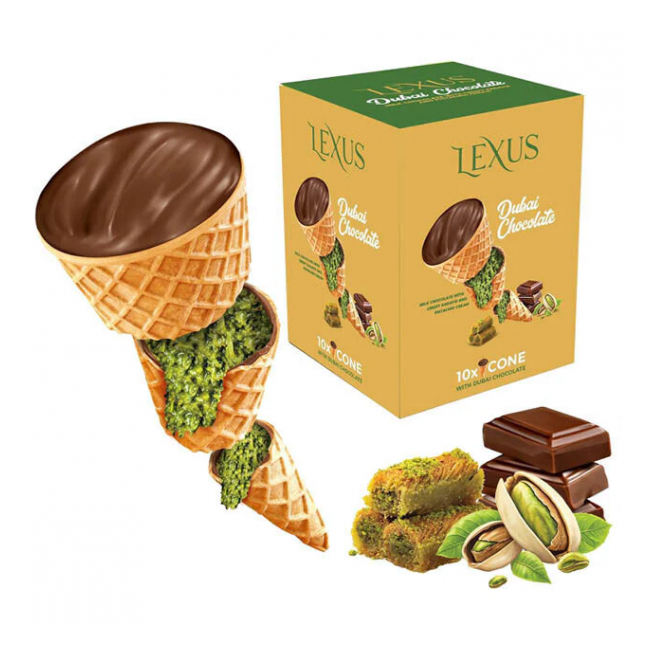 Cornete de napolitana cu ciocolata Dubai Lexus 135g MGR34587