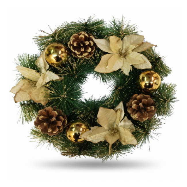 Coronita Artificiala Craciun 30cm DECOR AURIU Grunberg CDC338