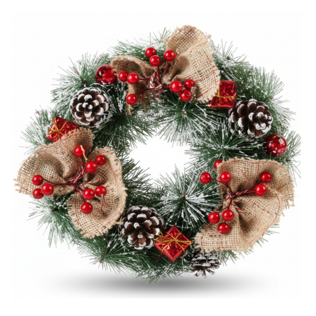 Coronita Artificiala Craciun 30cm RUSTIC Grunberg CDC338