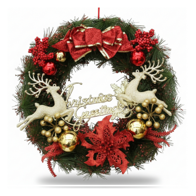 Coronita Artificiala Craciun 40cm Christmas 2 Reni Grunberg CDC339