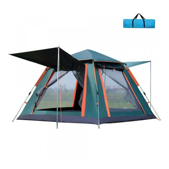 Cort camping 4 persoane 2 usi 200x200x150cm verde inchis Zilan ZTS8464