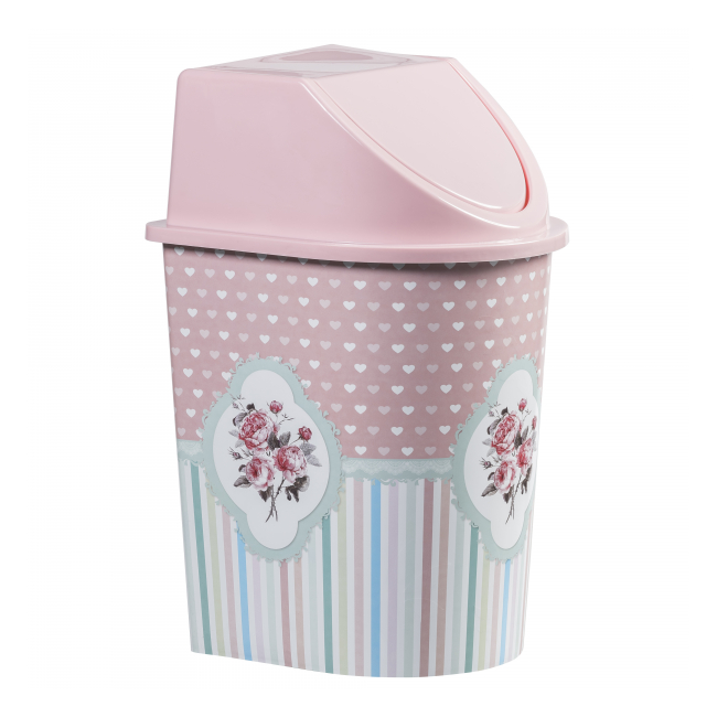 Cos de gunoi cu capac batant 6.5L Roz Tuffex TP2228 JGR