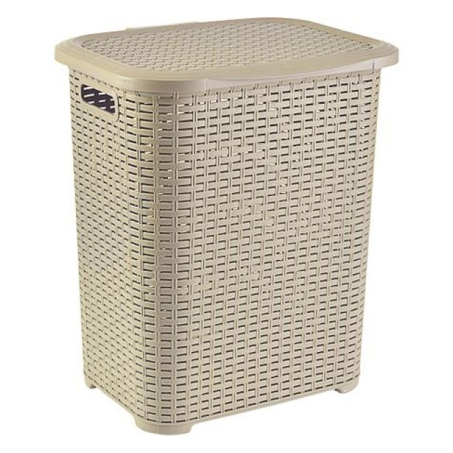 Cos de Rufe din Plastic cu Aspect Rattan 45L Tuffex TP7019 JU Crem