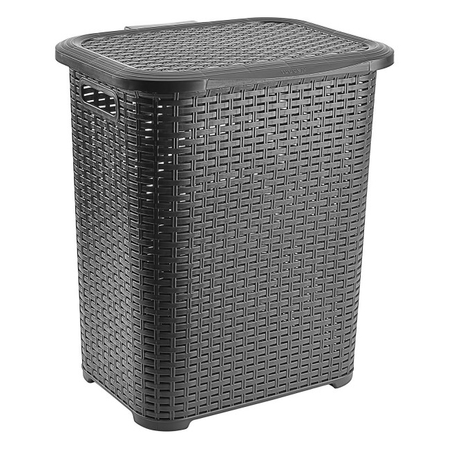 Cos de Rufe din Plastic cu Aspect Rattan 45L Tuffex TP7019 JU Gri