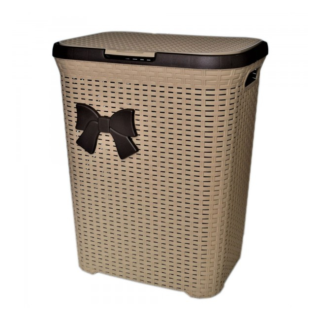 Cos de Rufe din Plastic cu Aspect Rattan 63L Tuffex TP7000 JU Crem