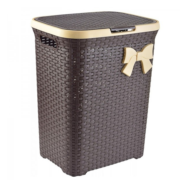 Cos de Rufe din Plastic cu Aspect Rattan 63L Tuffex TP7000 JU Maro