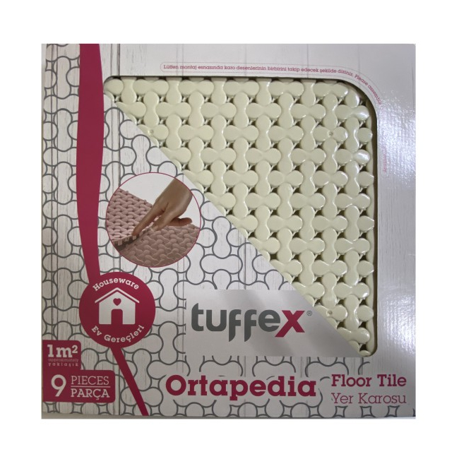 Covoras Baie tip Puzzle 9 piese 1mp Tuffex TP8032 Crem JU