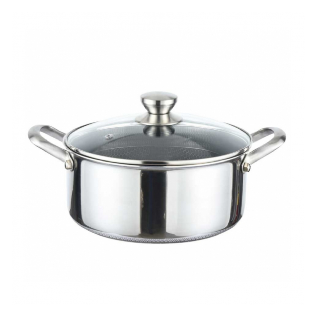 Cratita din otel inoxidabil cu capac 24cm 4l Cheffinger CF-PNC24