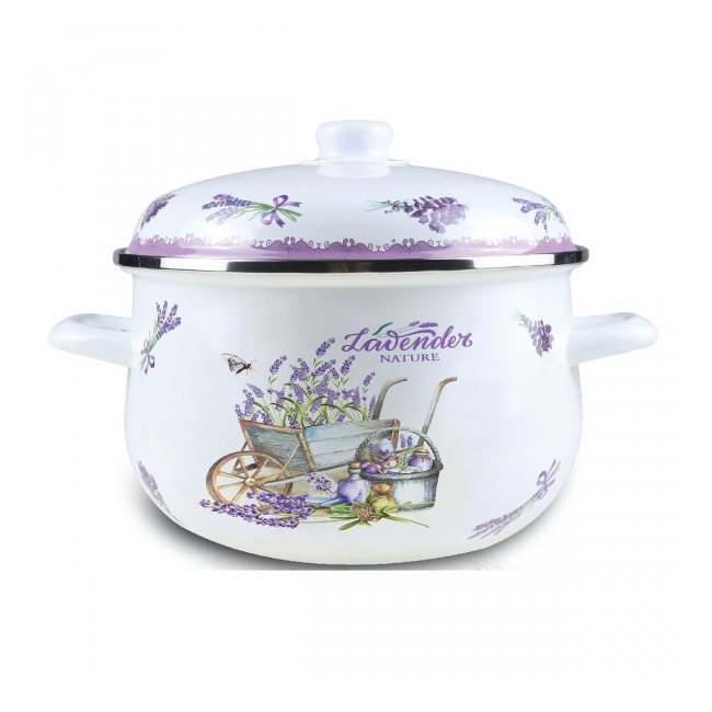 Cratita Emailata cu Capac 26cm 6.5l 0.8mm Grunberg GR2600B