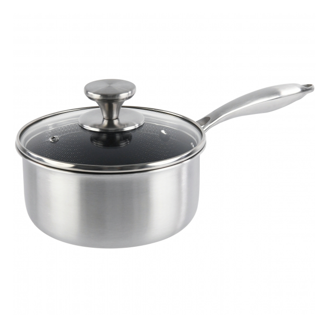 Cratita Inox capac sticla invelis honeycomb 18cm 2.10L Grunberg GR9718