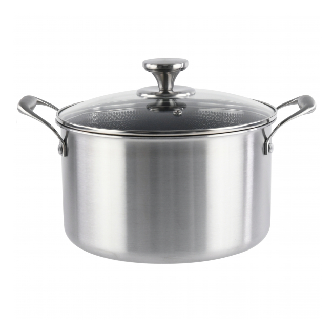 Cratita Inox capac sticla invelis honeycomb 26cm 5.40L Grunberg GR9926