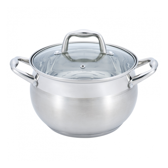 Cratita Inox cu capac sticla 18cm 3L Winner WR1276 JGR