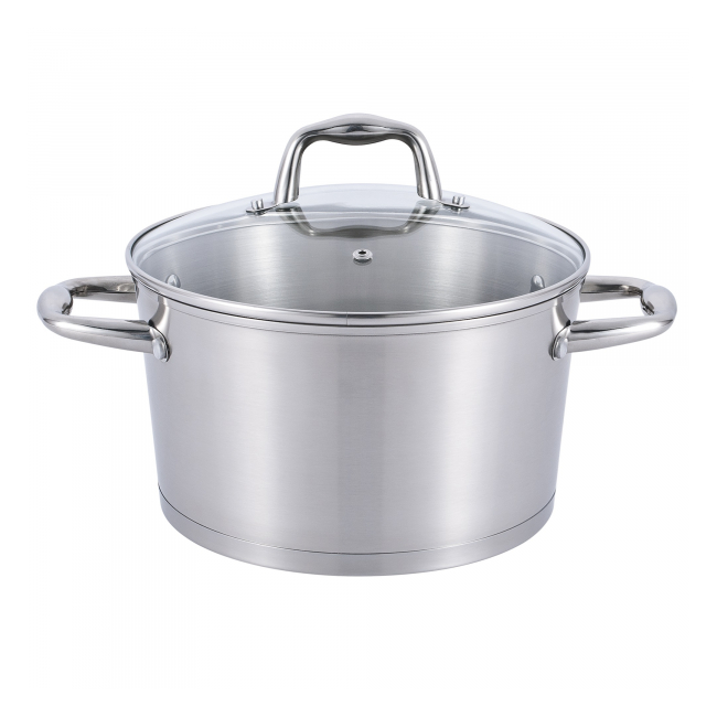 Cratita Inox cu capac sticla 22cm 5.3L Winner WR1286 JGR