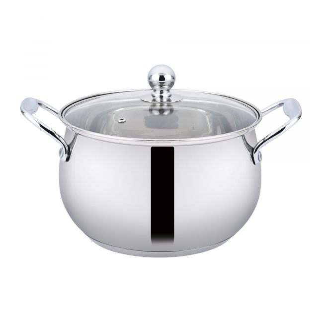 Cratita Inox cu capac sticla 22cm 5L Winner WR1291 JGR