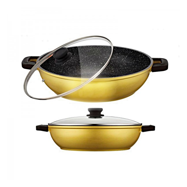 Cratita tip wok interior granit cu capac 4.1L Zilinger ZL772