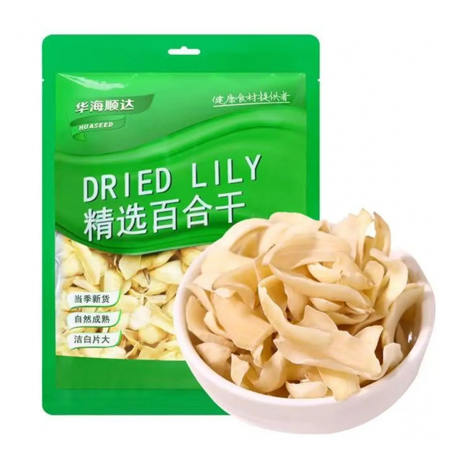 Crin Uscat Bulb Bai He Gan Punga Huaseed Dried Lily SQYC 100g MLL
